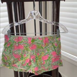 Lilly Pulitzer flamingo Walsh short shorts sz 000